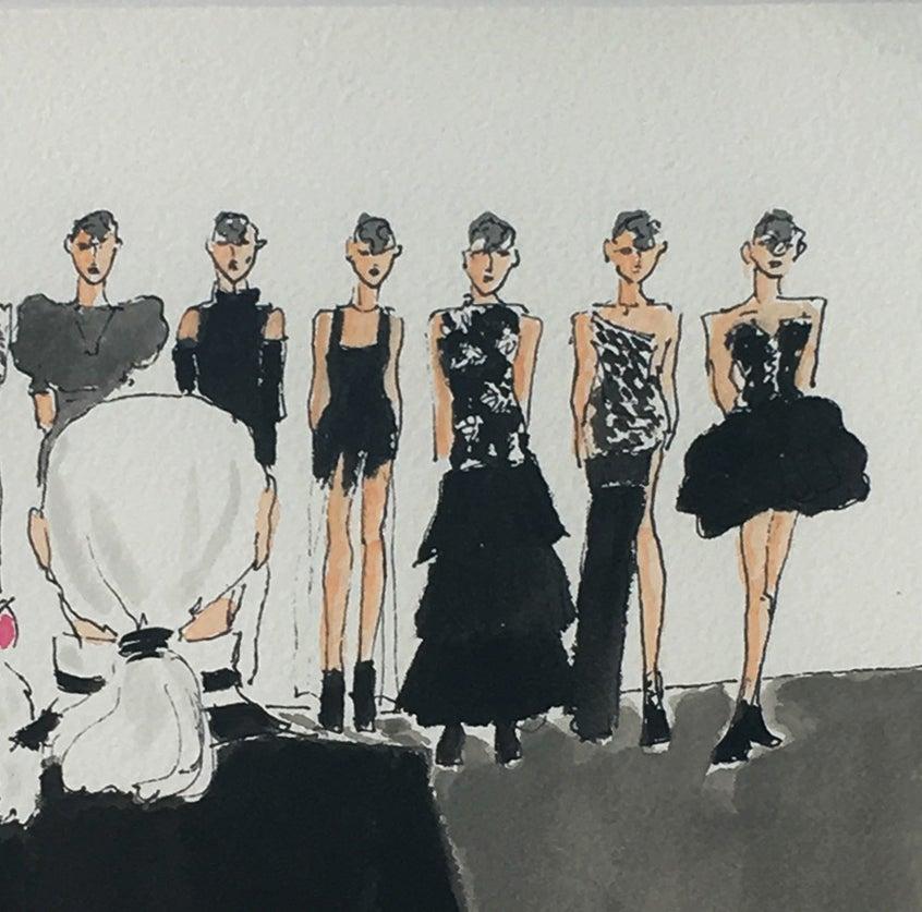 Machine-Made Karl Lagerfeld Fashion Show, One of a Kind Watercolor