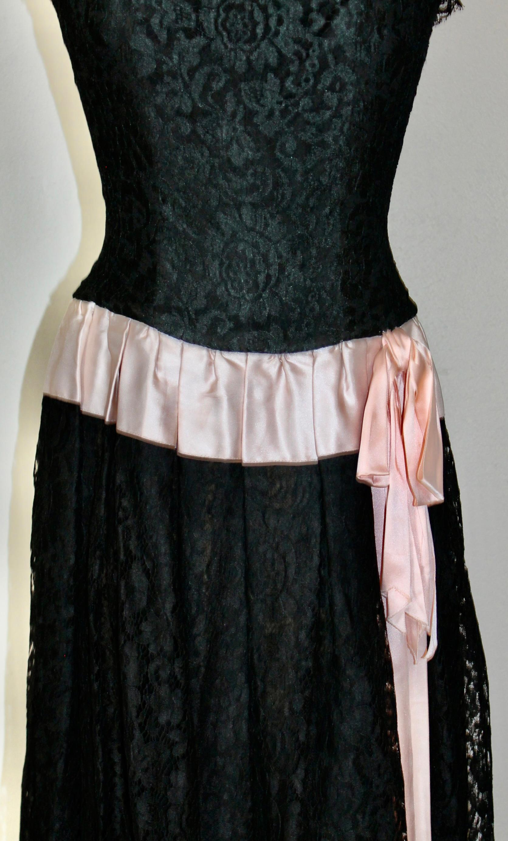 Women's Karl Lagerfeld for Chanel Black Lace Gown For Sale