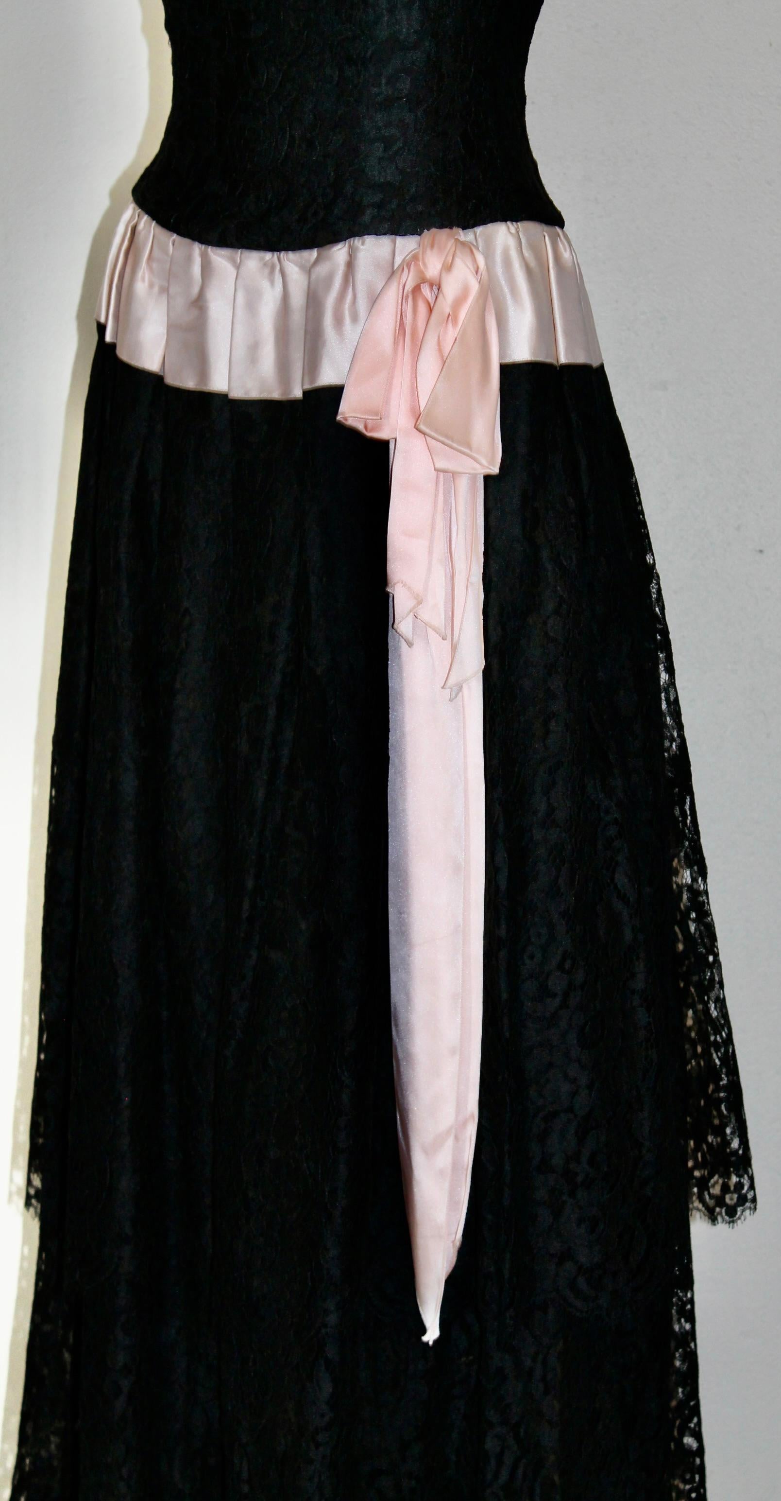 Karl Lagerfeld for Chanel Black Lace Gown For Sale 2