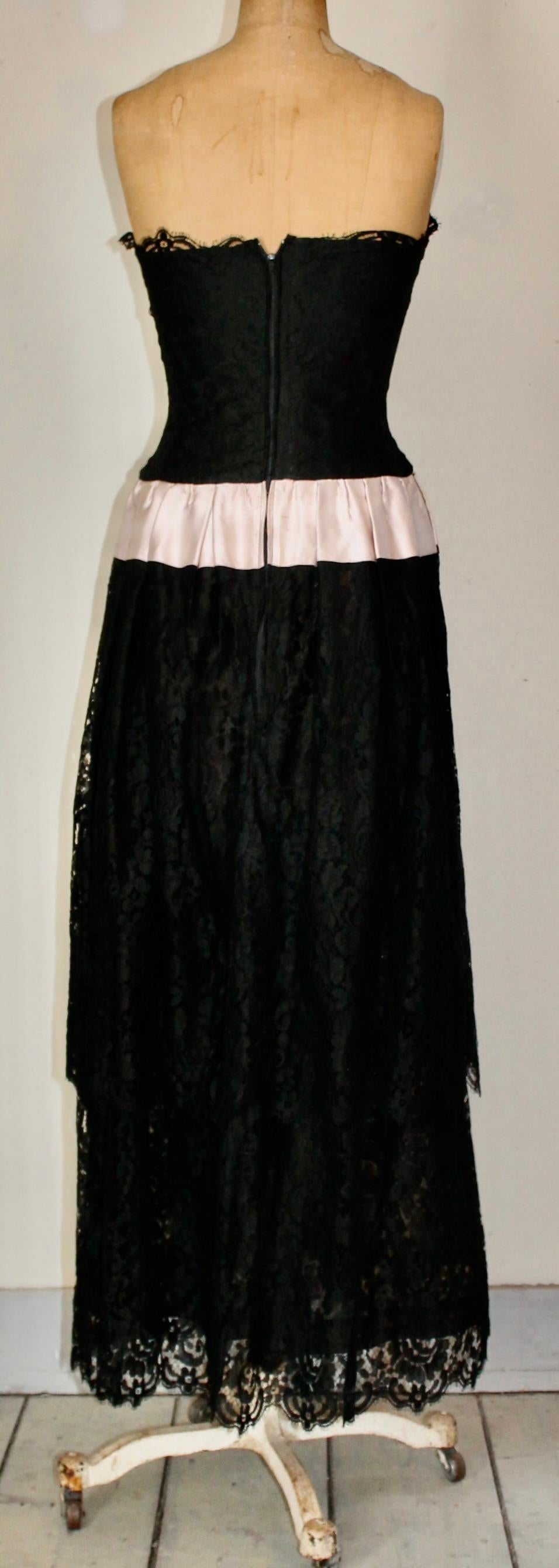 Karl Lagerfeld for Chanel Black Lace Gown For Sale 4