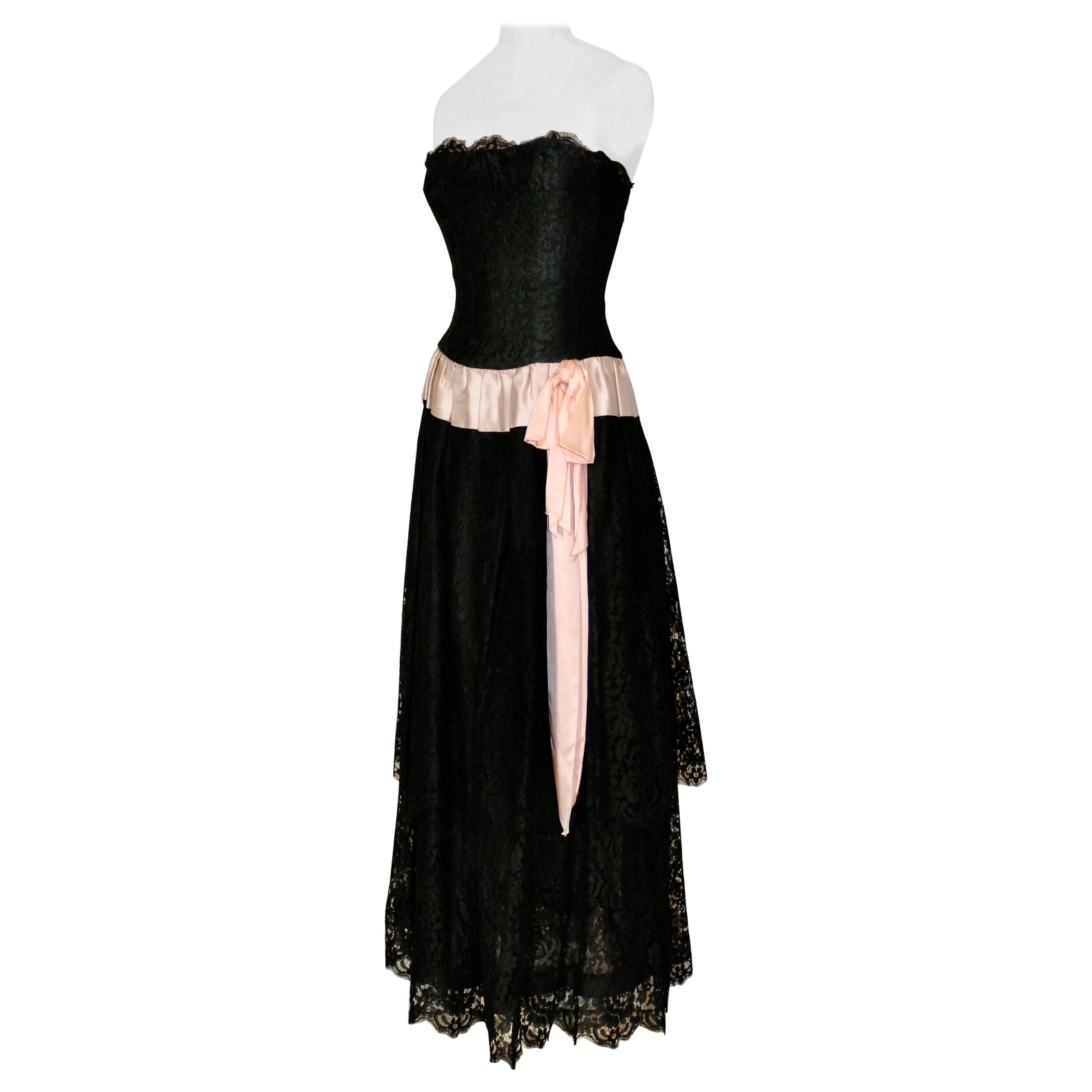 Karl Lagerfeld for Chanel Black Lace Gown For Sale