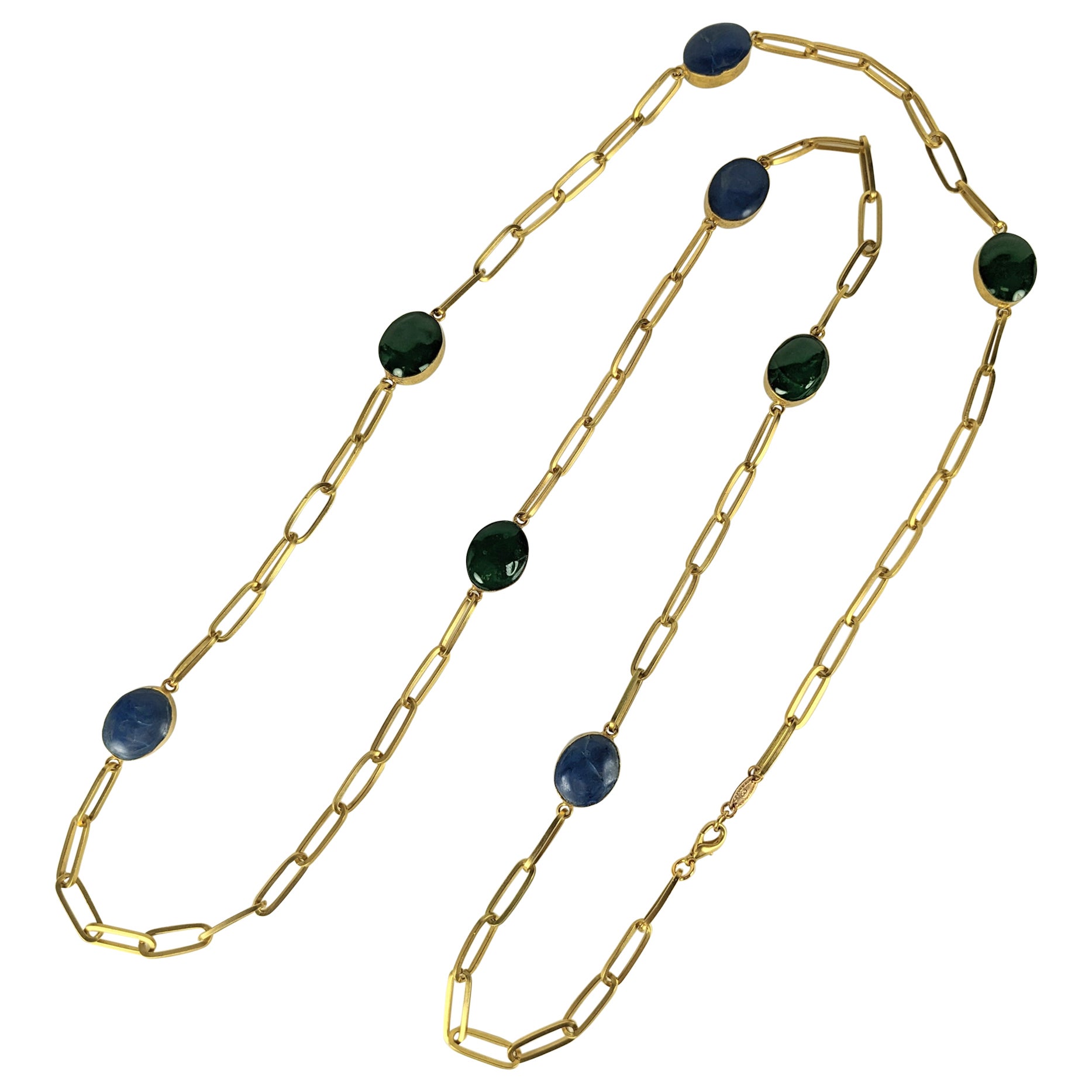 Karl Lagerfeld for Chanel Modernist Gripoix Cabochon Sautoir
