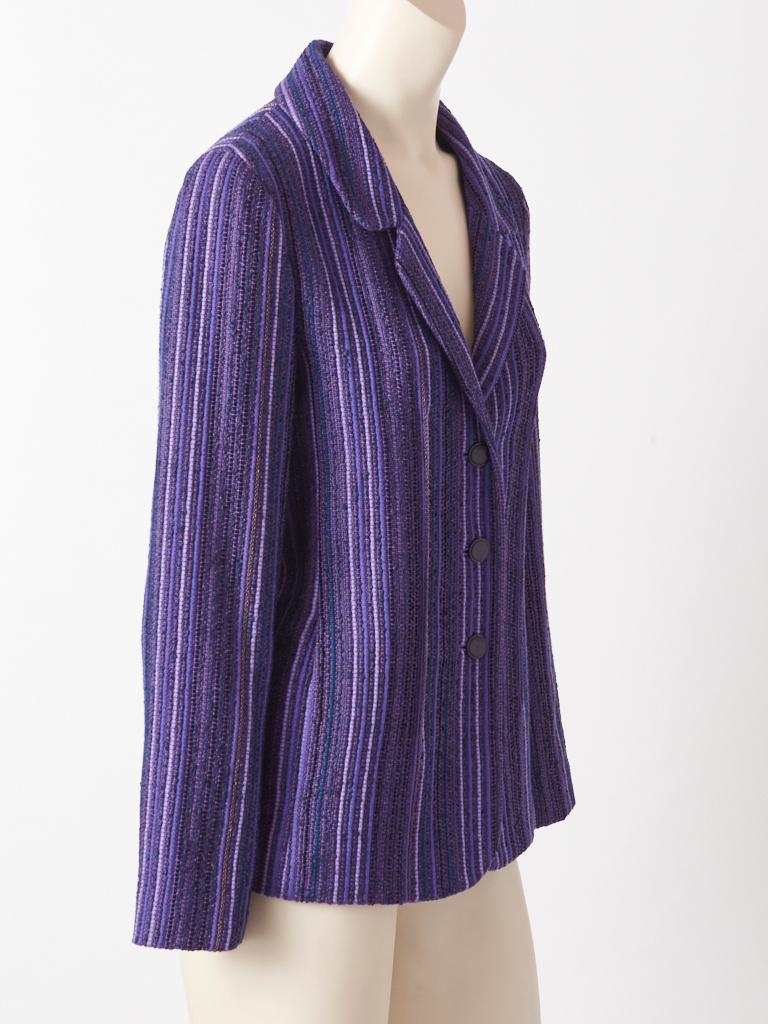 Purple Karl Lagerfeld for Chanel Wool Stripe Blazer For Sale