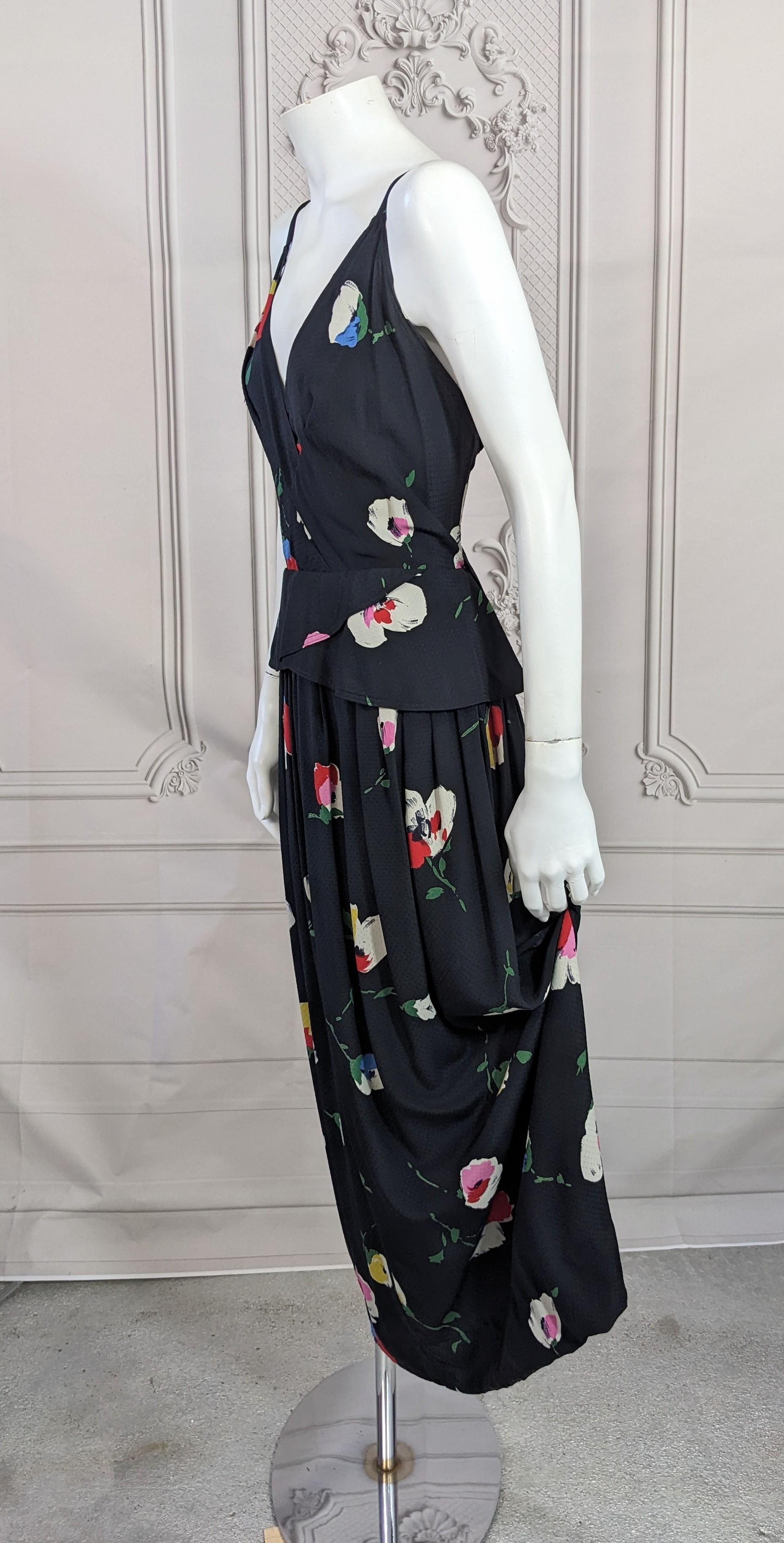 Karl Lagerfeld for Chloe Silk Crepe Print Gown For Sale 3