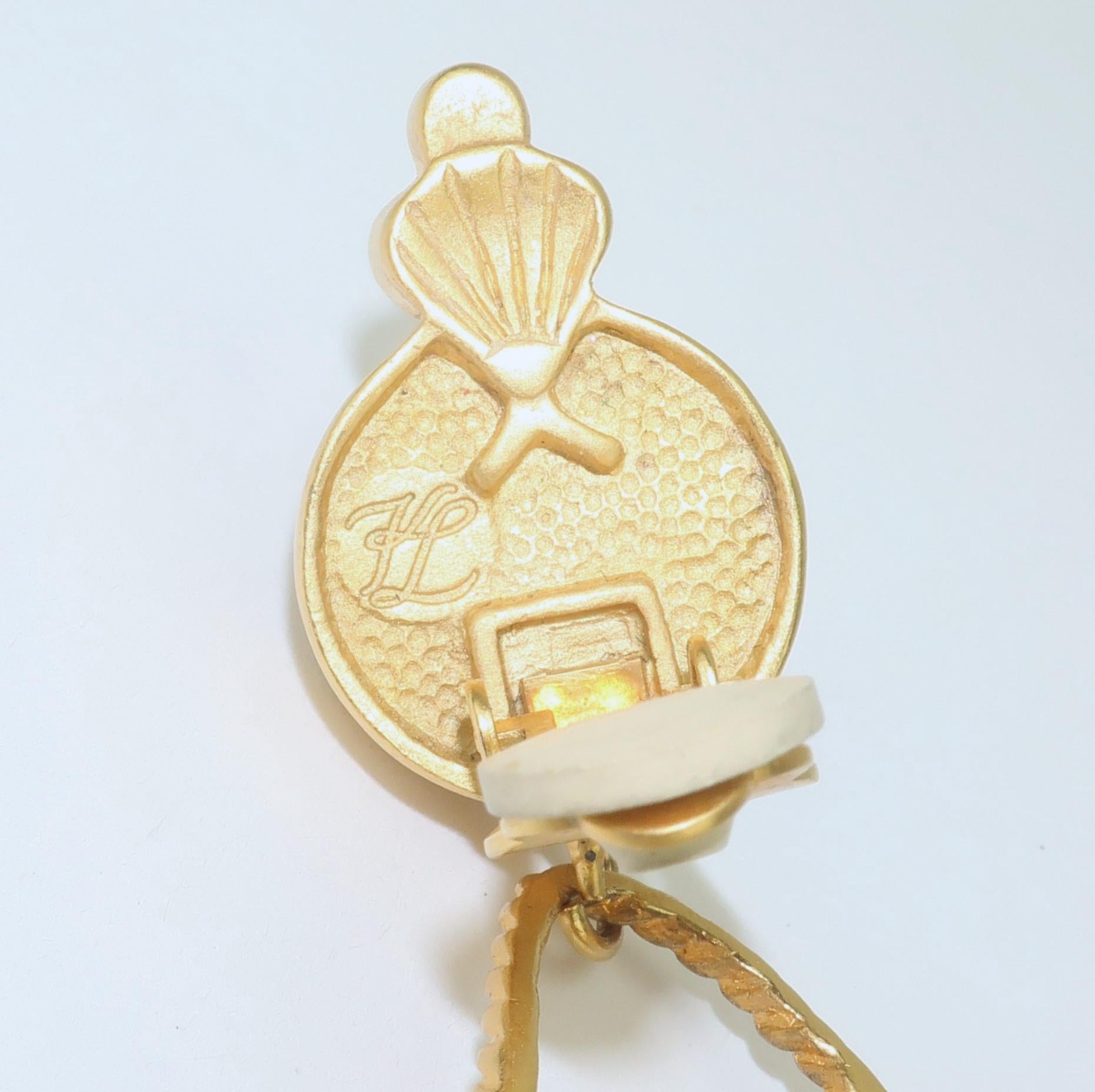 Orecchini a forma di ballerina placcati in oro di Karl Lagerfeld, anni '80 in vendita 3