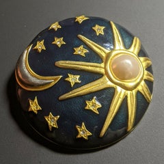 Karl LAGERFELD, Large vintage BROOCH, signed