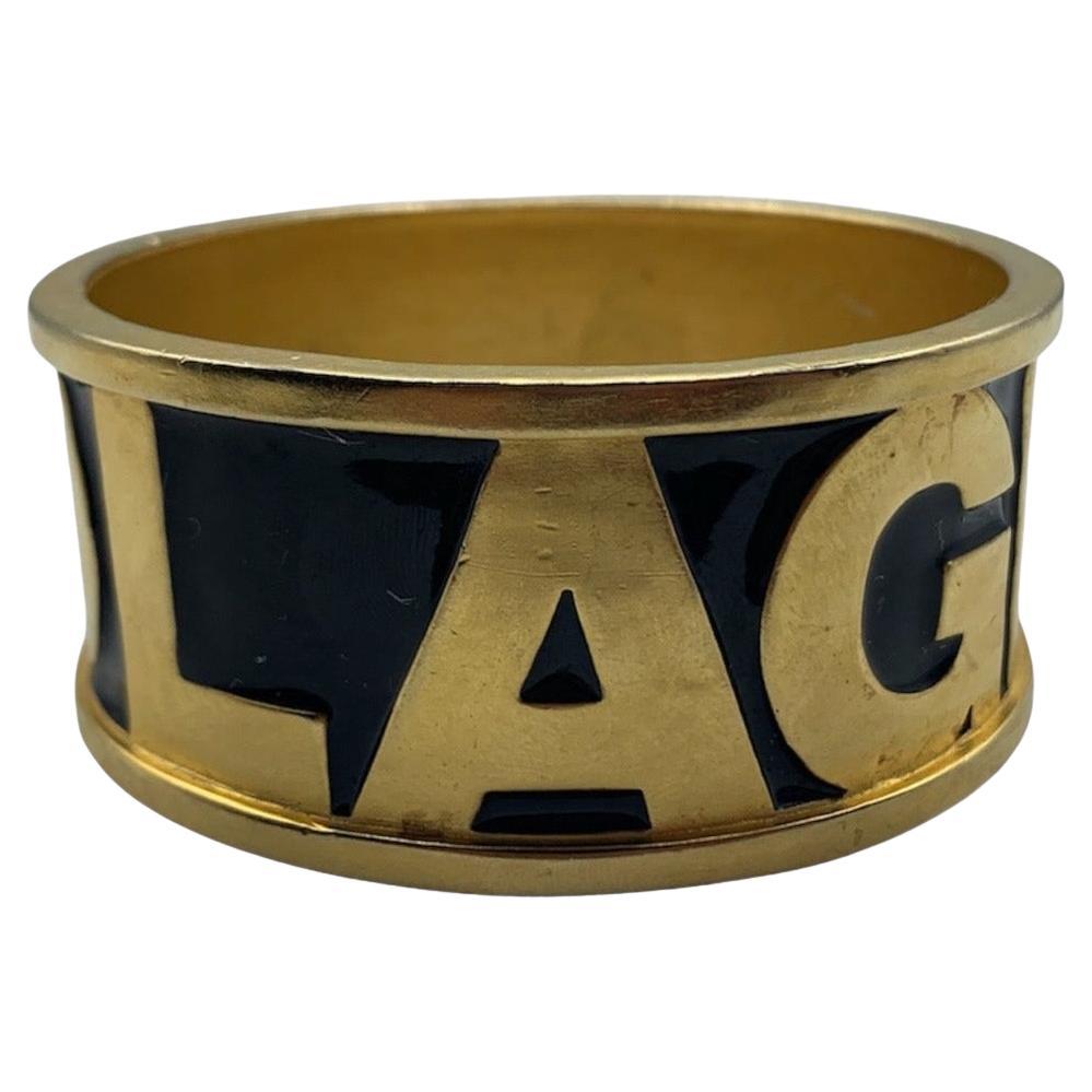 Bracciale Karl Lagerfeld smaltato in oro pesante, anni '90