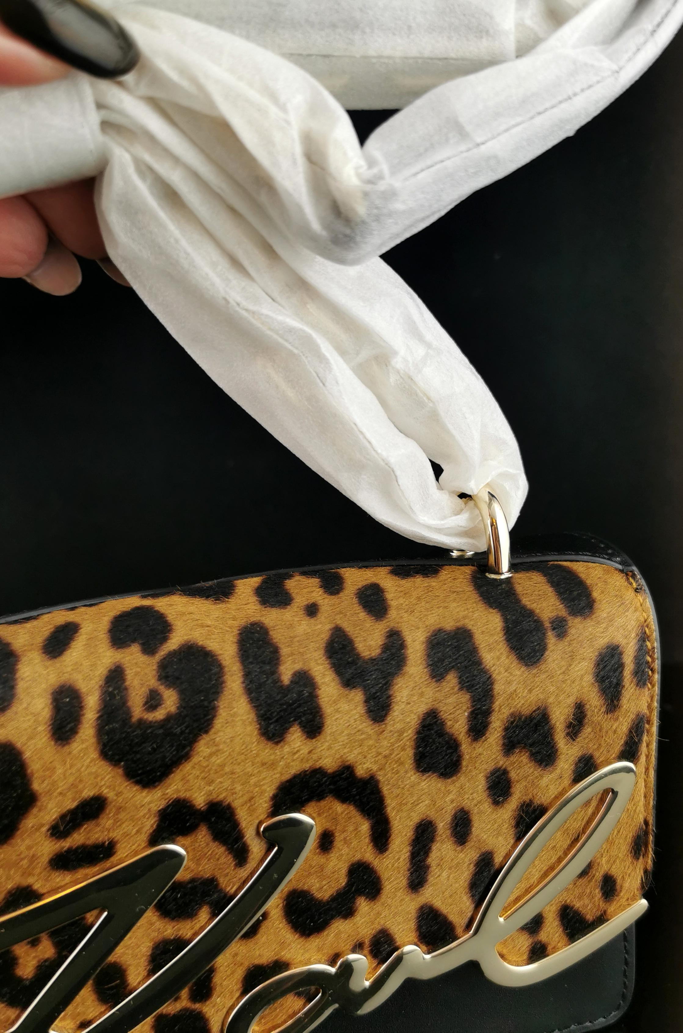 Karl Lagerfeld K / signature handbag, leopard print, nwt For Sale 1