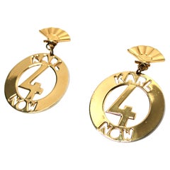 Karl Lagerfeld "Karl 4 Now" Orecchini a cerchio a clip in oro, circa anni '90