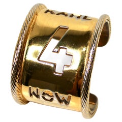 Karl Lagerfeld "Karl 4 Now" Gold-Tone Cuff Bracelet circa 1990s