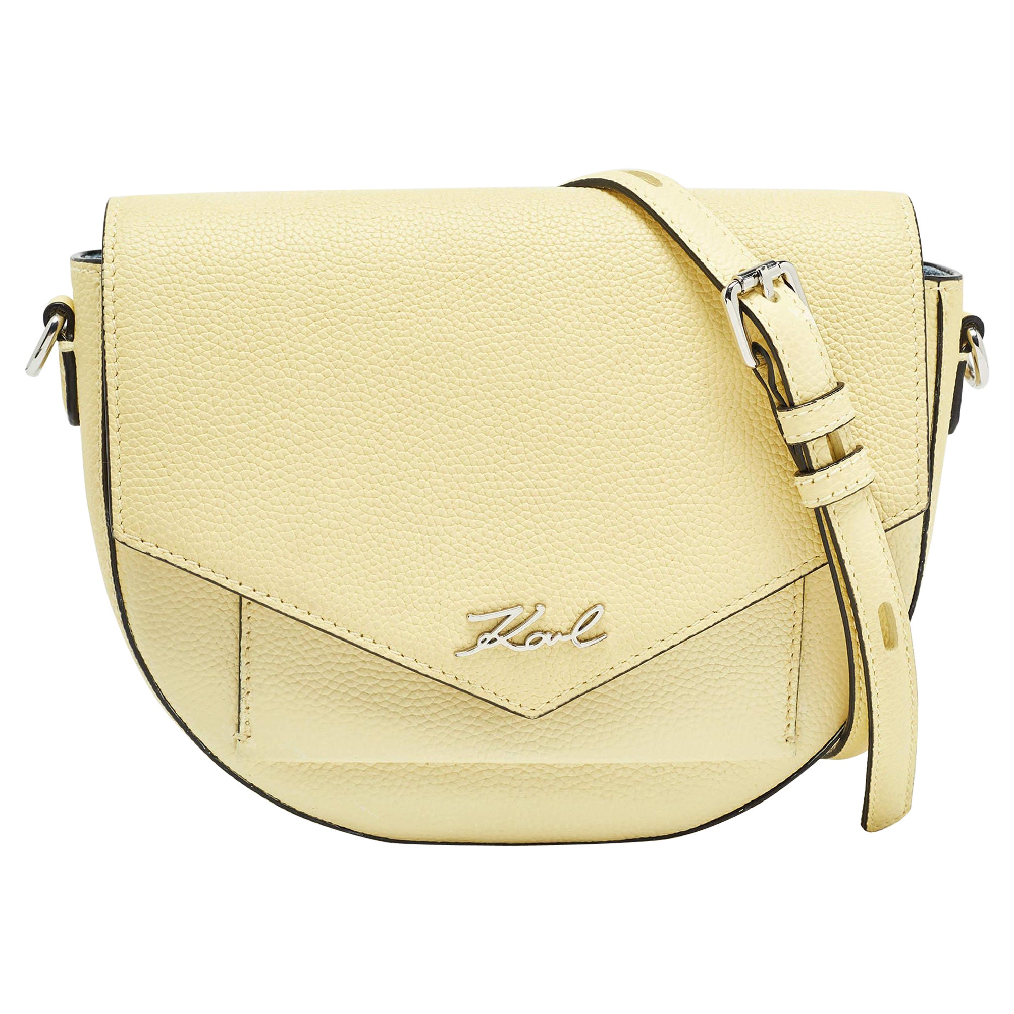 Karl Lagerfeld Light Yellow K/Karry All Front Crossbody Bag