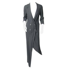Karl Lagerfeld Low Cut Black Crepe Evening Dress with Asymmetrical Hemline