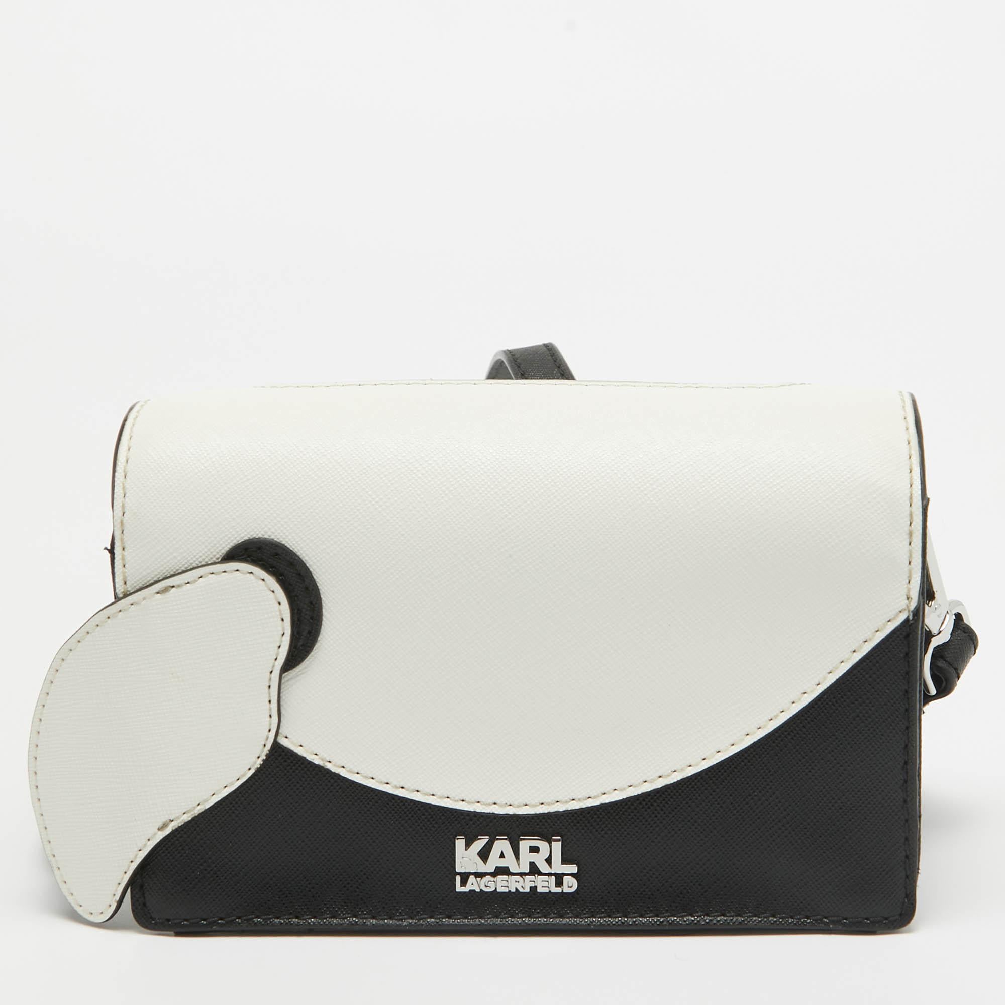 Karl Lagerfeld Multicolor Leather K/Kocktail Karl Crossbody Bag In Excellent Condition For Sale In Dubai, Al Qouz 2