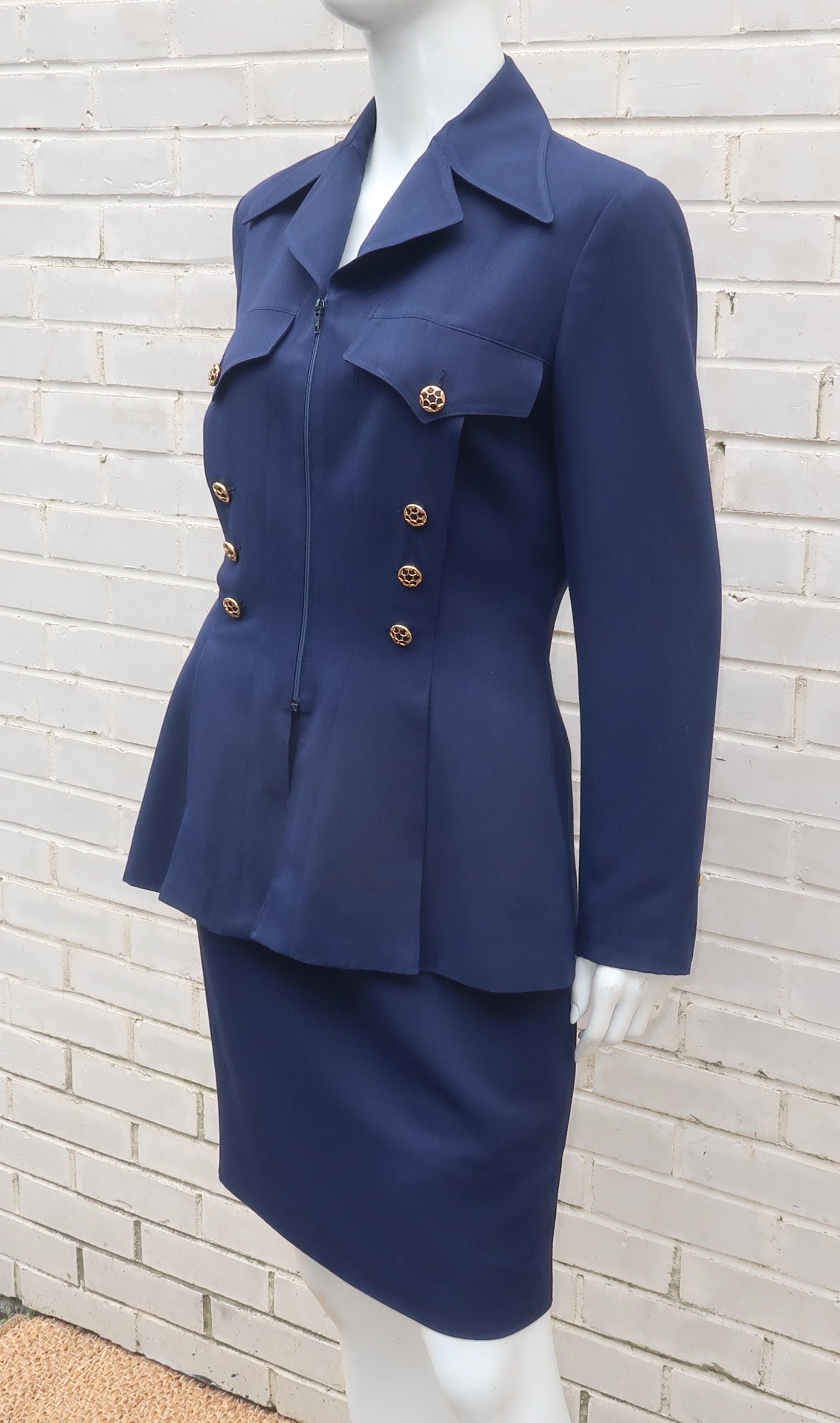 navy suit gold buttons