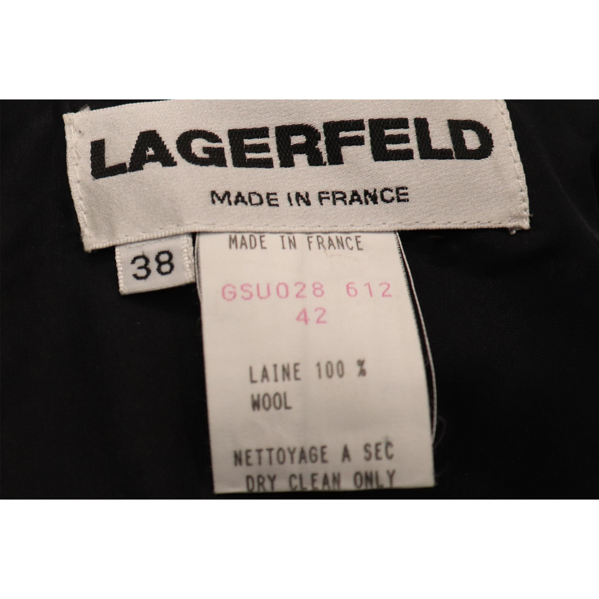 Karl Lagerfeld Navy Wool Jacket w/ Side Belt Circa 1990s 4