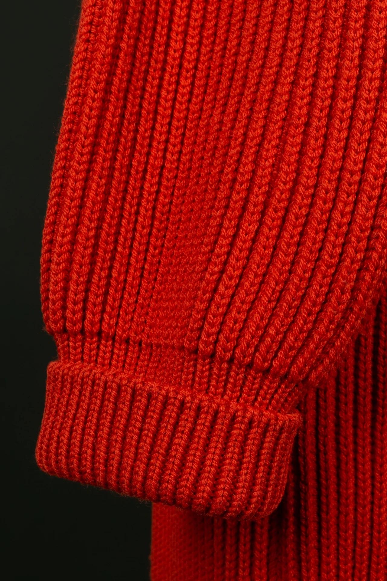 Karl Lagerfeld Orange Red Wool Sweater 1