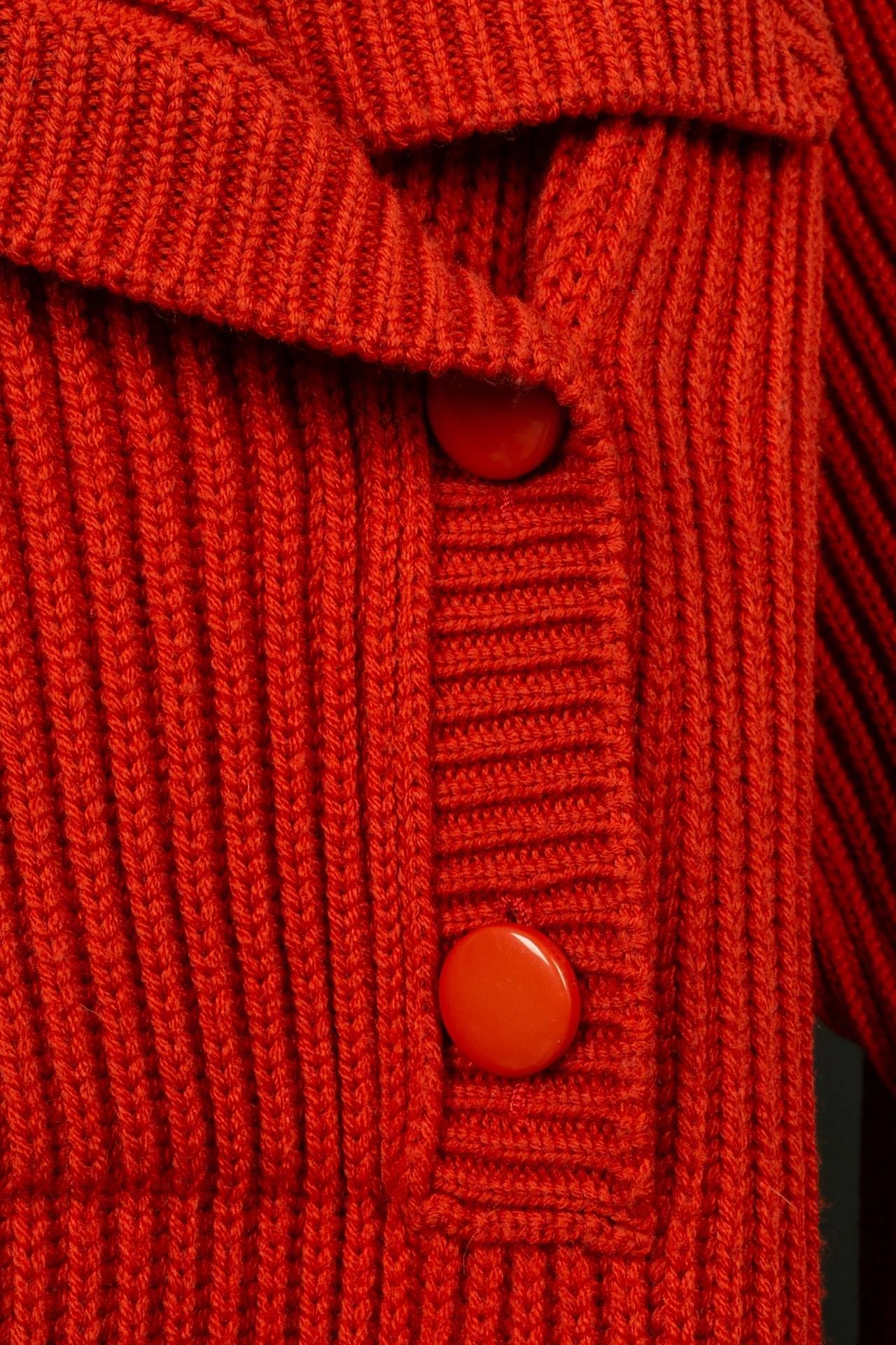 Karl Lagerfeld Orange Red Wool Sweater 2