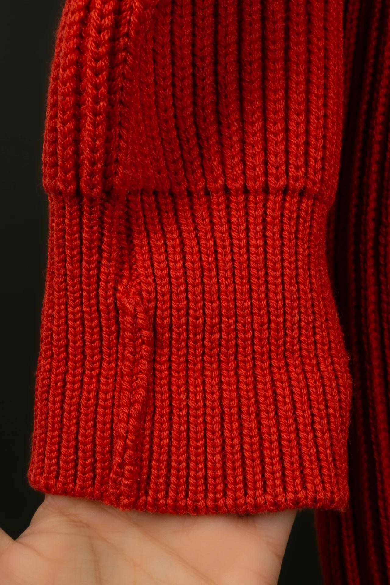 Karl Lagerfeld Orange Red Wool Sweater 3