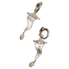 Karl Lagerfeld Ornate Earrings with Pearl
