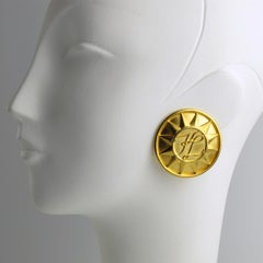 Karl Lagerfeld Oversized Gilt Sun Clip Earrings