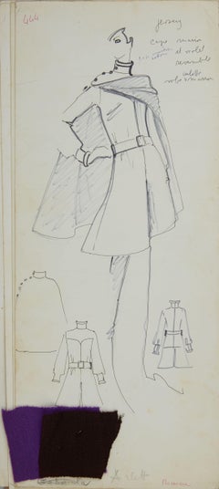 Karl Lagerfeld Original Fashion Ink Pen with Marker and Fabric Drawing 666