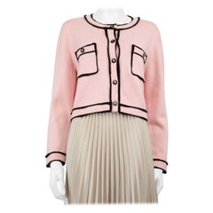 Karl Lagerfeld Pink Wool Knit Logo Cardigan Size L Karl Lagerfeld Pink Wool Knit Logo Cardigan Size L