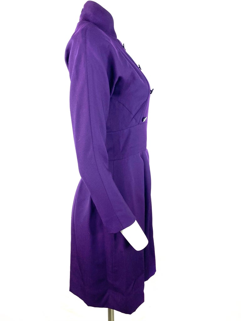Karl Lagerfeld Purple Mini Dress, Size 40 In Excellent Condition For Sale In Beverly Hills, CA