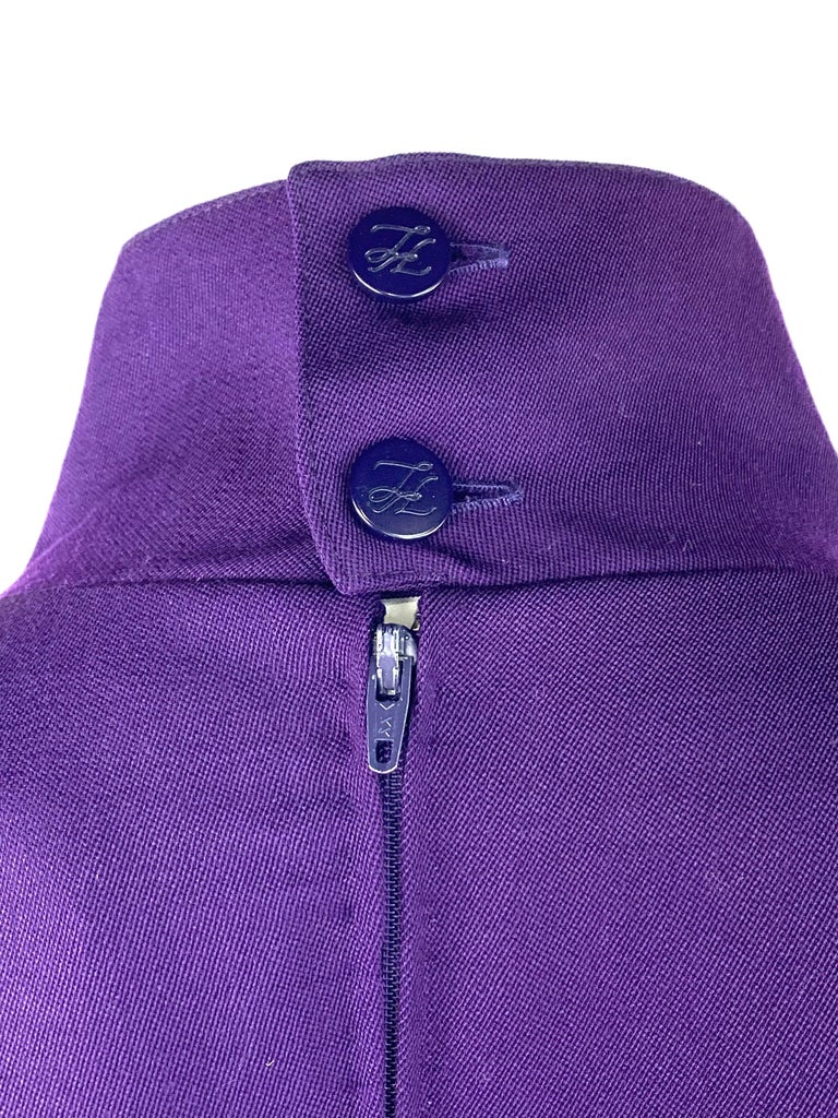 Women's Karl Lagerfeld Purple Mini Dress, Size 40 For Sale