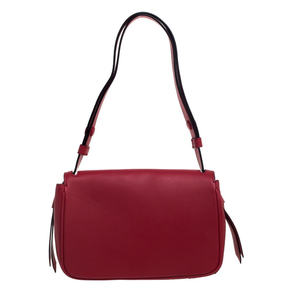 Women's Karl Lagerfeld Red Leather K/Ikon Shoulder Bag