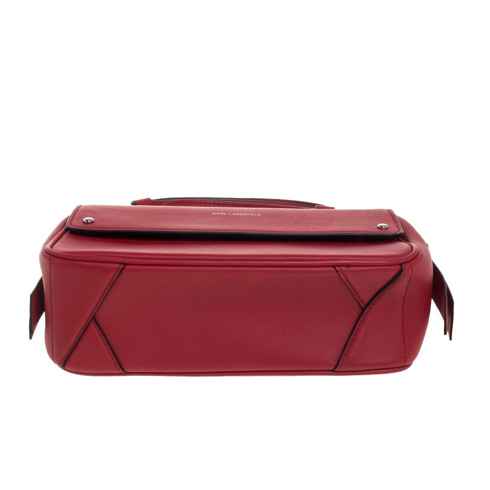 Karl Lagerfeld Red Leather K/Ikon Shoulder Bag 1
