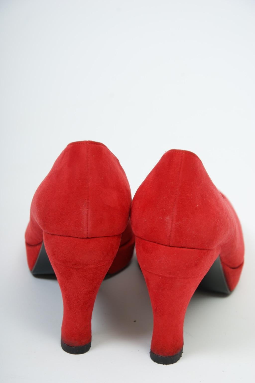 Escarpins à plateforme en daim rouge Karl Lagerfeld Pour femmes en vente