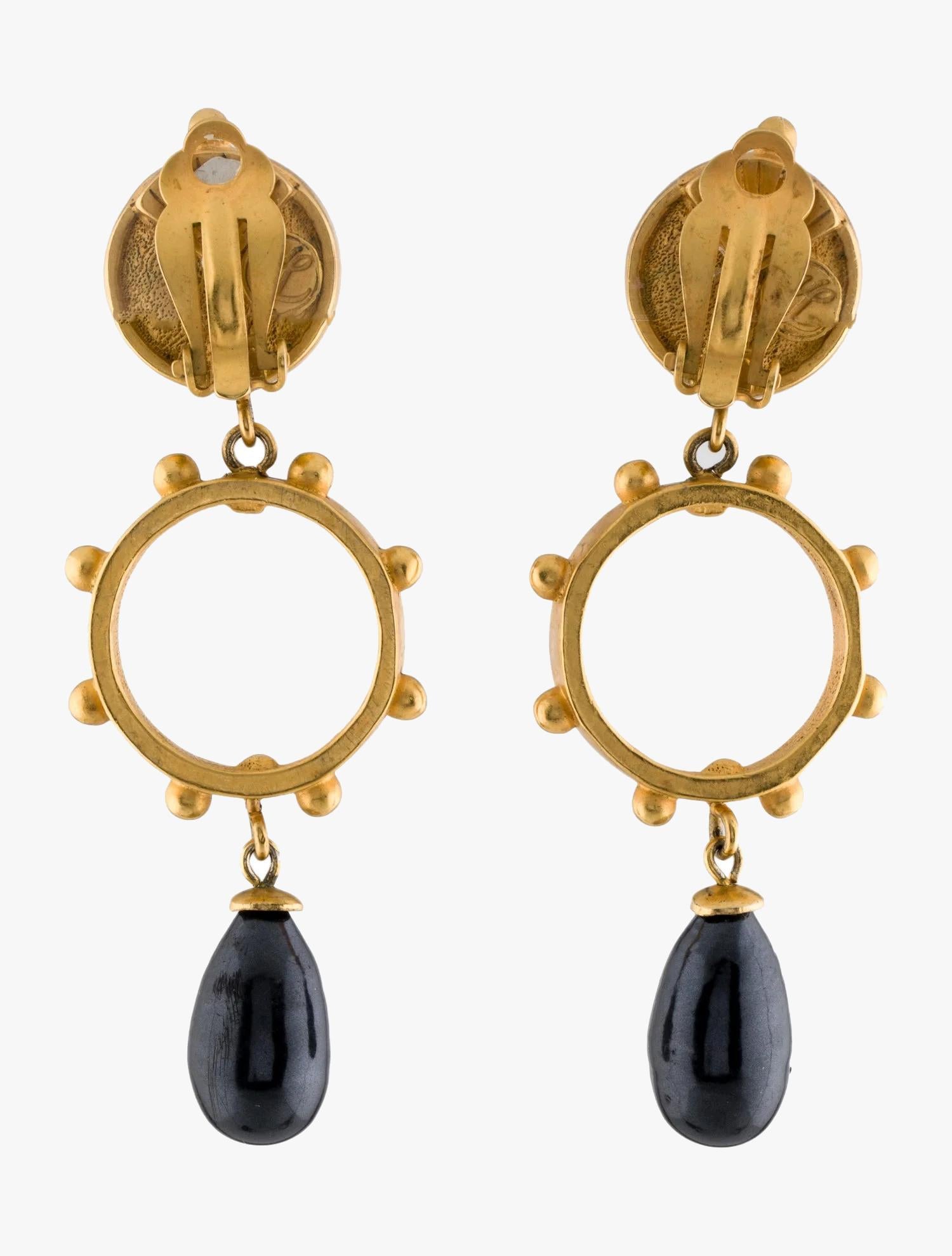 Art Déco Karl Lagerfeld Resin Clip-On Earrings, 1990s in vendita
