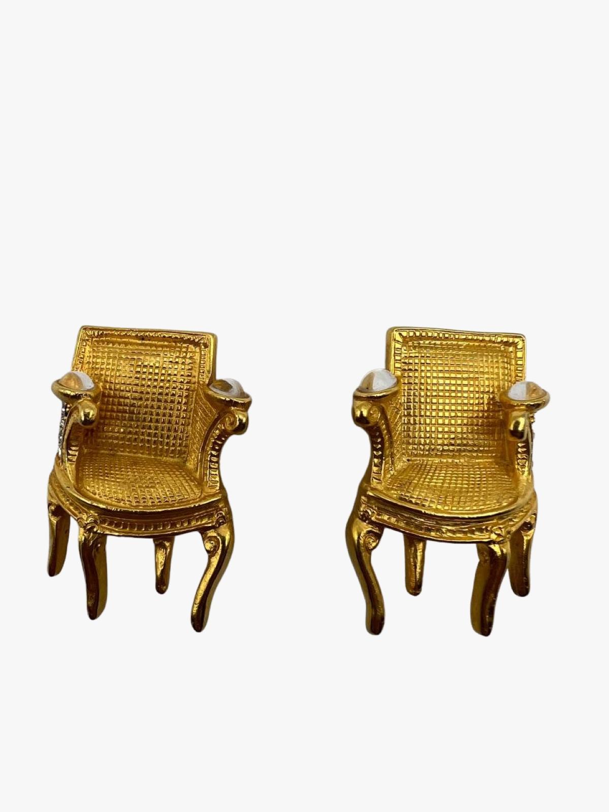 metal chair earrings
