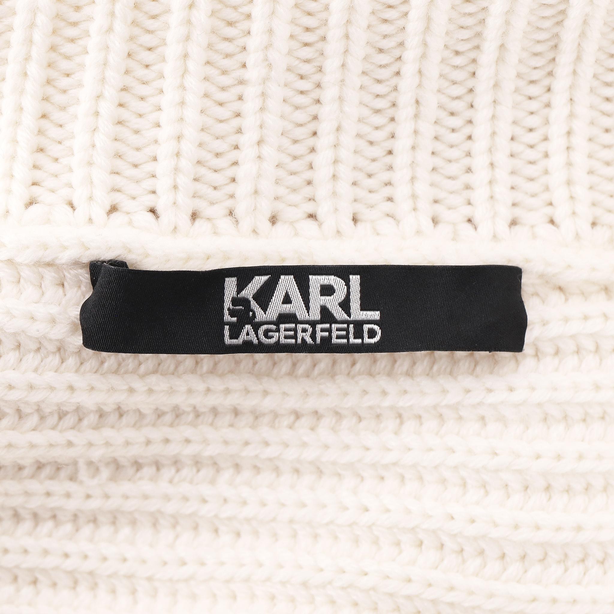 Donna Karl Lagerfeld - Maglione in lana con scollo a rotella in vendita