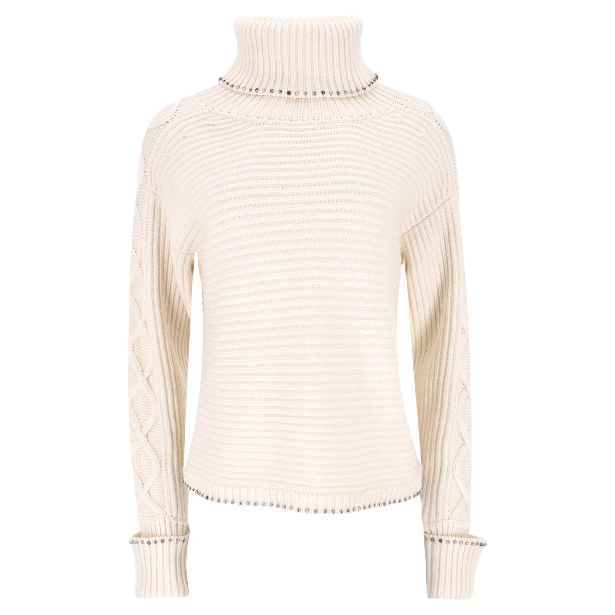 Karl Lagerfeld - Maglione in lana con scollo a rotella in vendita