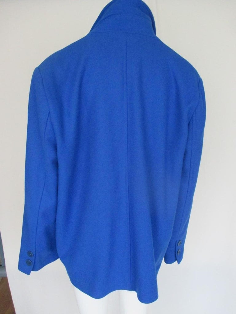 Karl Lagerfeld Royal Blue wool coat For Sale at 1stDibs