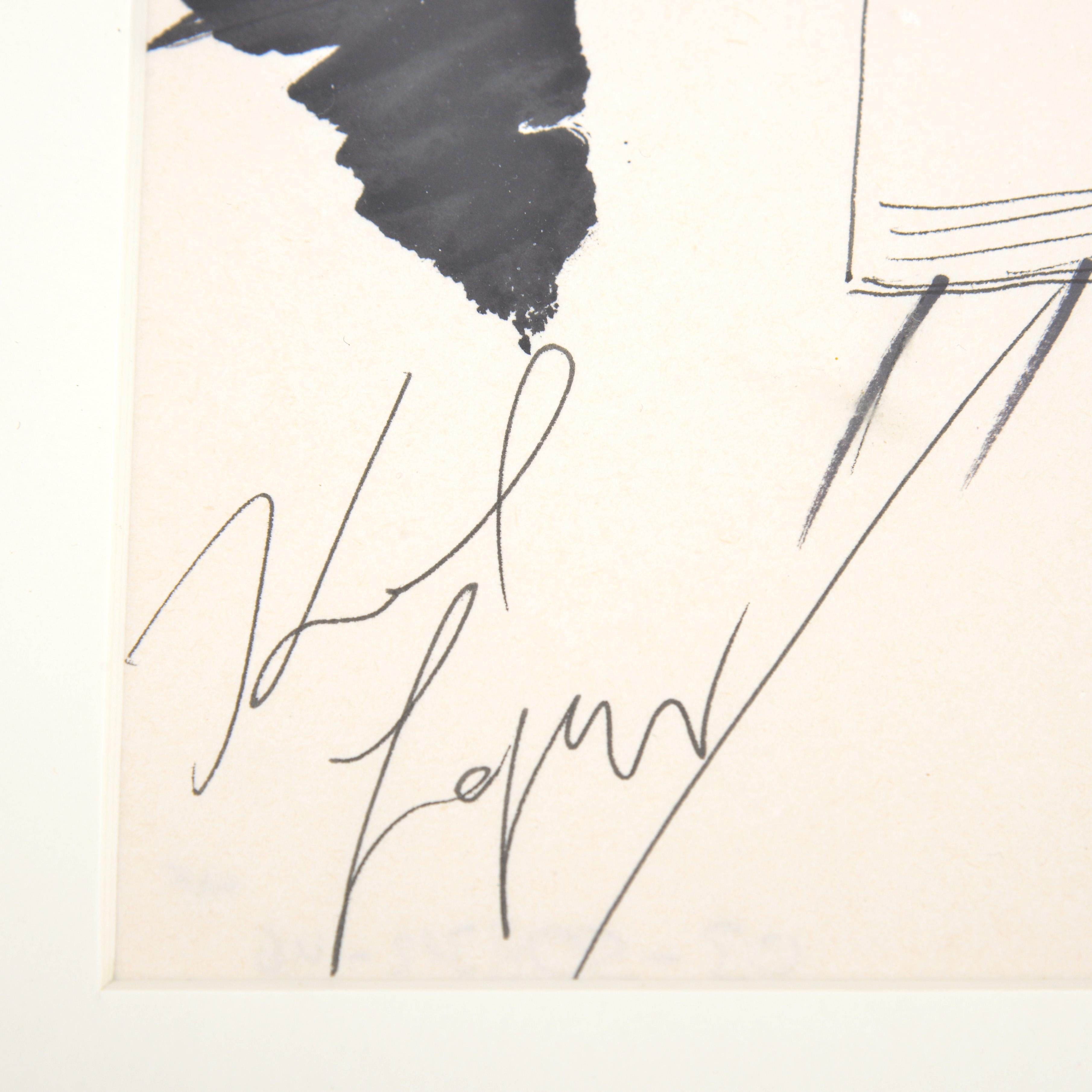 20th Century Karl Lagerfeld Signed Fashion Drawing / Collage & Stationery For Sale