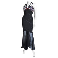  Karl Lagerfeld Silk Halter Gown with Beading