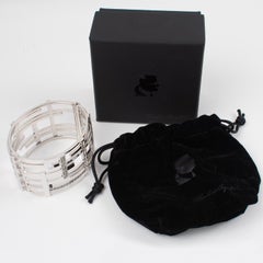 Karl Lagerfeld Silver Tone and Jewel Cage Bangle Bracelet