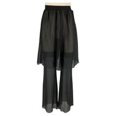 KARL LAGERFELD Size 6 Black Silk Overlay Dress Pants