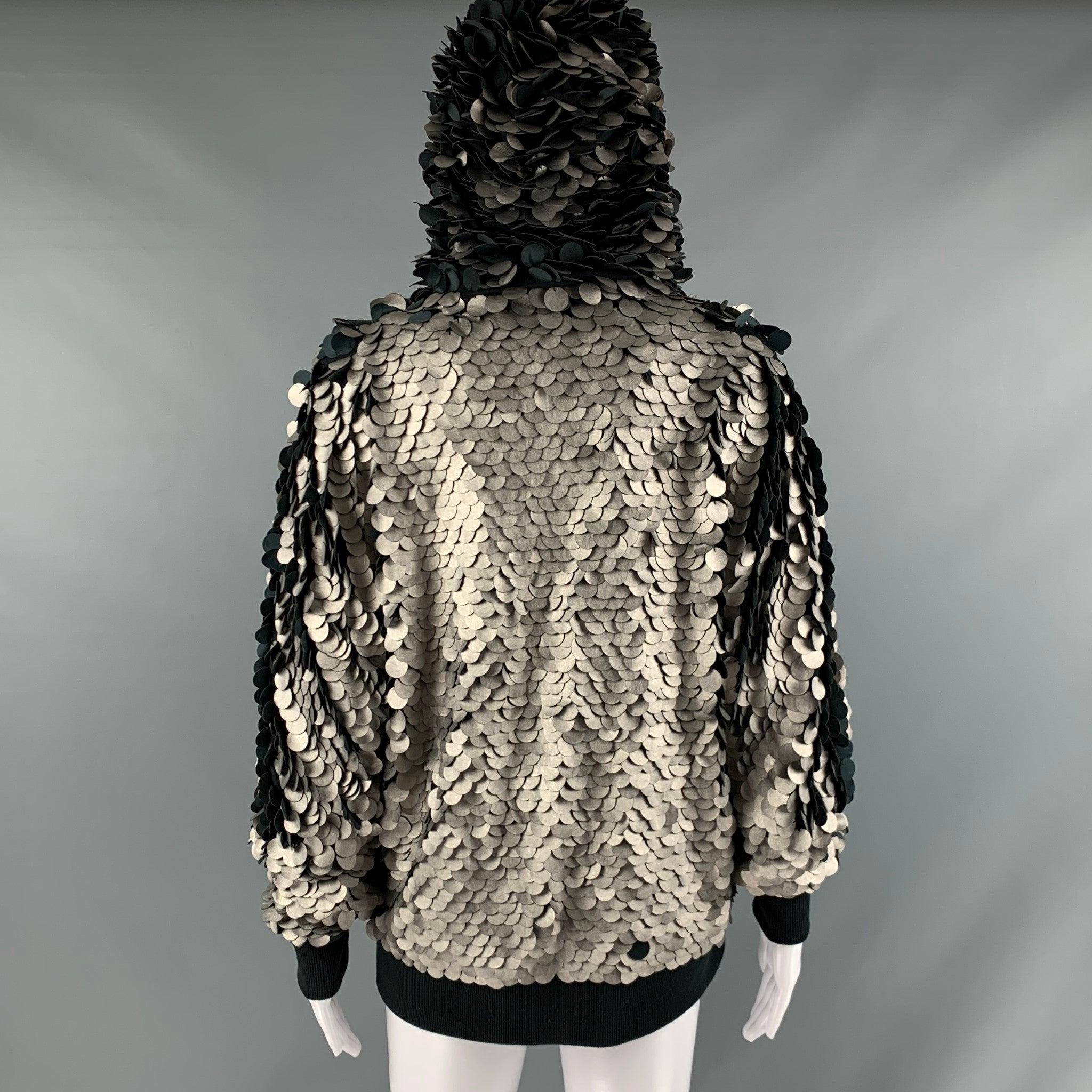 KARL LAGERFELD Taille M Silver Veste à capuche en coton polyester noir Pour femmes en vente