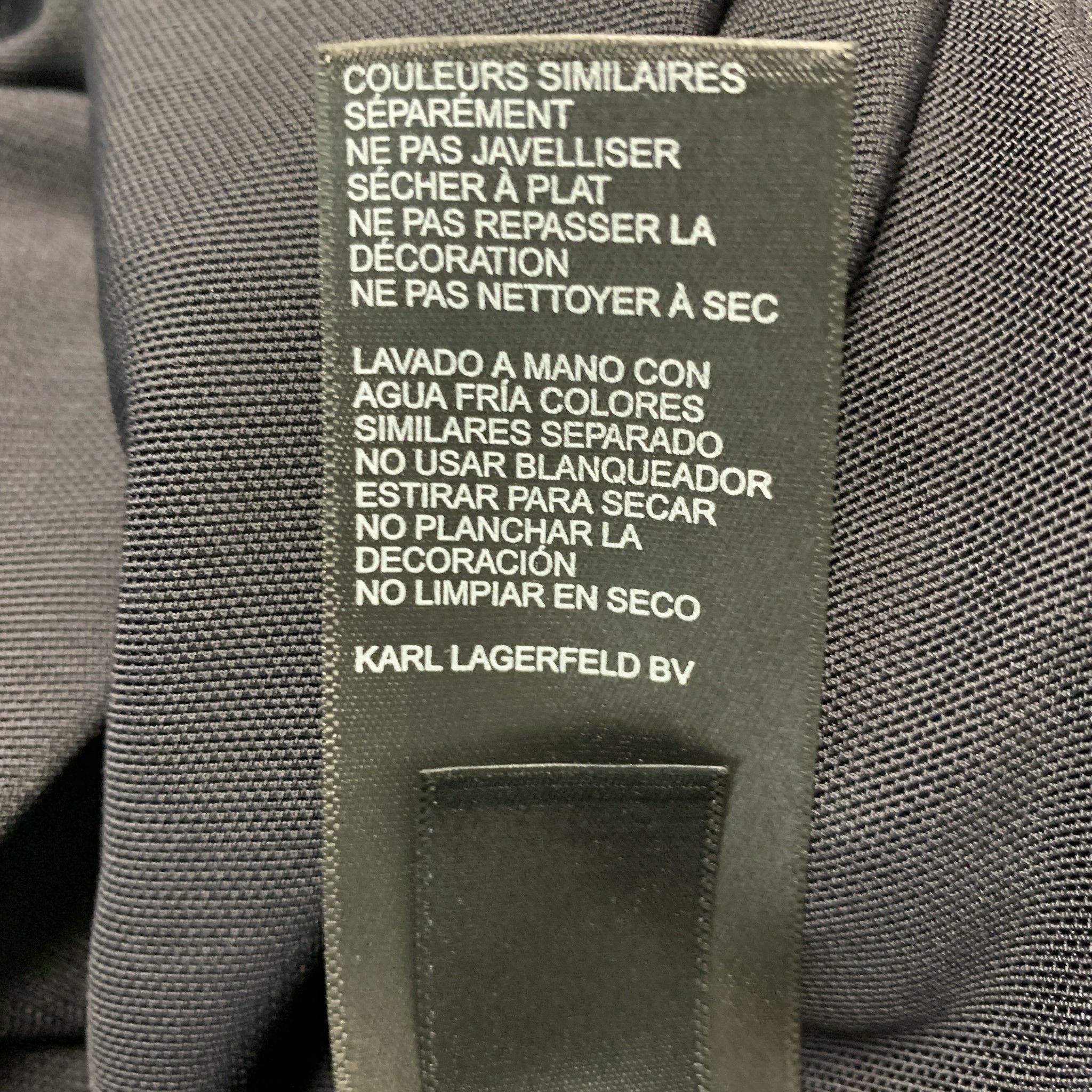KARL LAGERFELD Taille M Silver Veste à capuche en coton polyester noir en vente 4