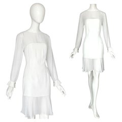 Karl Lagerfeld Frühjahr/Sommer 1992 Laufstegkollektion – Elfenbeinweißes Seidenkleid