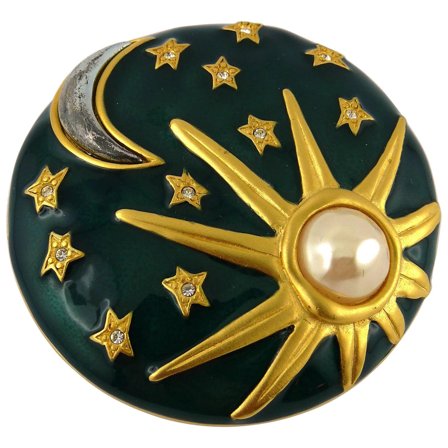 Karl Lagerfeld Sonne-Mond-Sterne-Emaille-Brosche