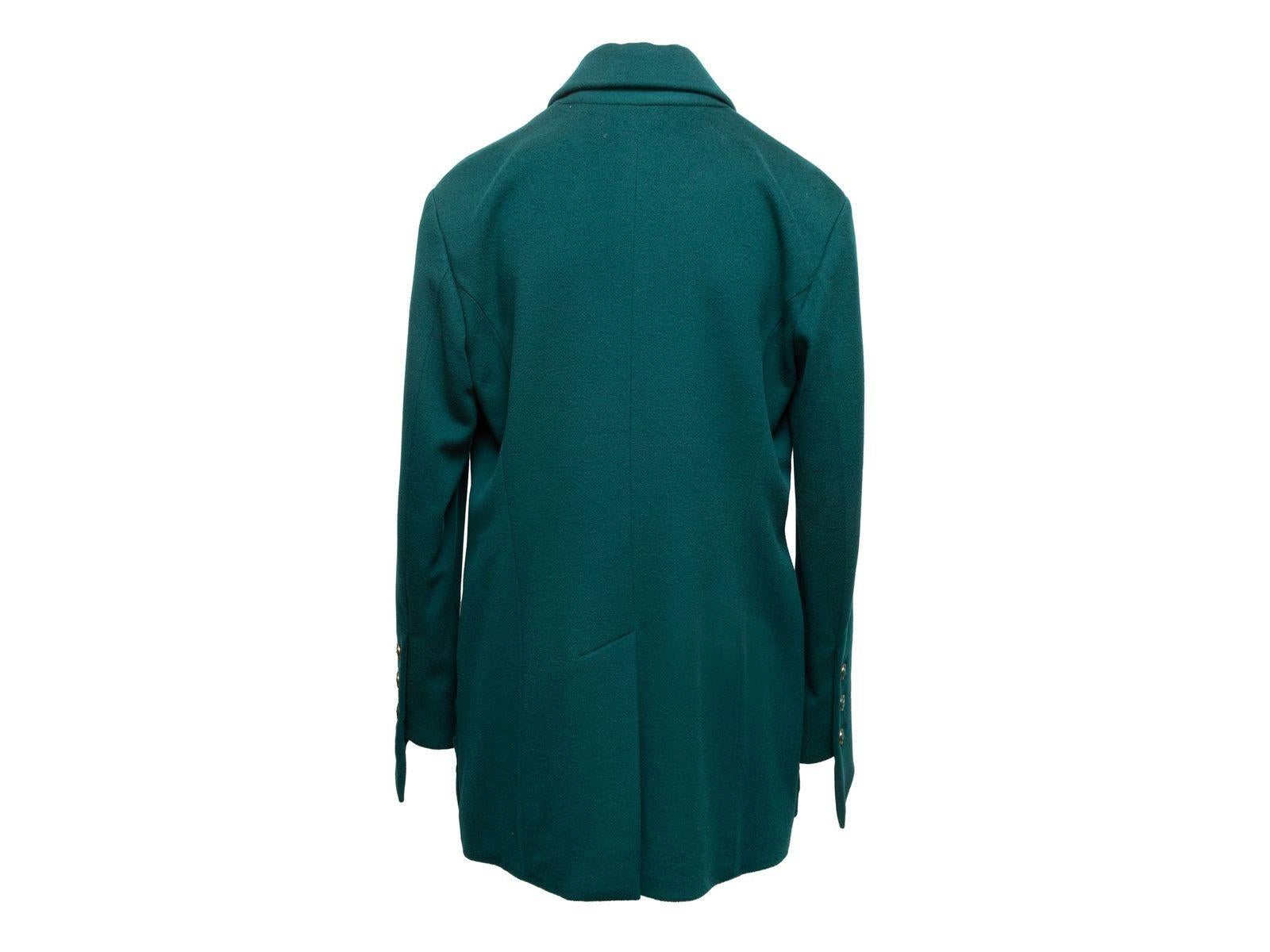 Karl Lagerfeld Teal Double-Breasted Wool Coat 2