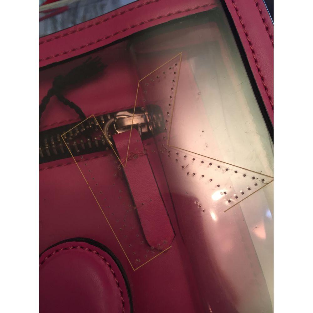 Brown Karl Lagerfeld Transparent Handbag with Fuchsia Leather Edges For Sale