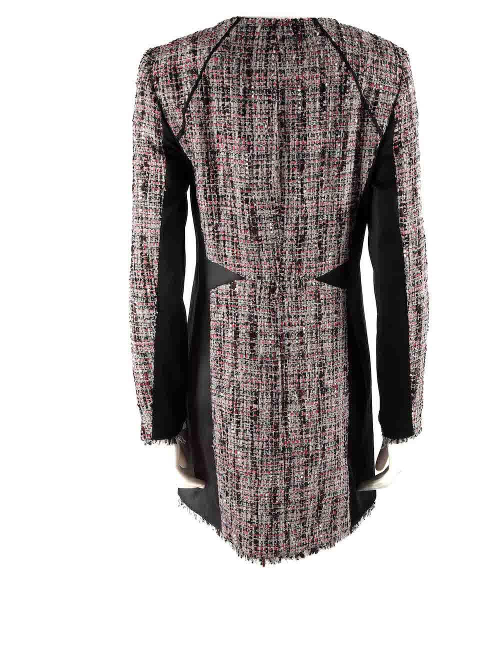 Karl Lagerfeld Tweed Bouclé Panelled Coat Size M In Good Condition For Sale In London, GB