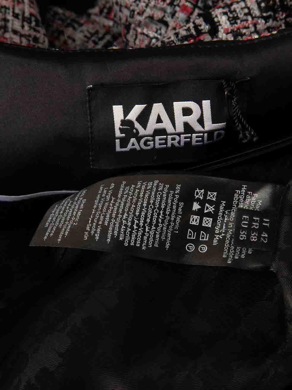 Women's Karl Lagerfeld Tweed Bouclé Panelled Coat Size M For Sale