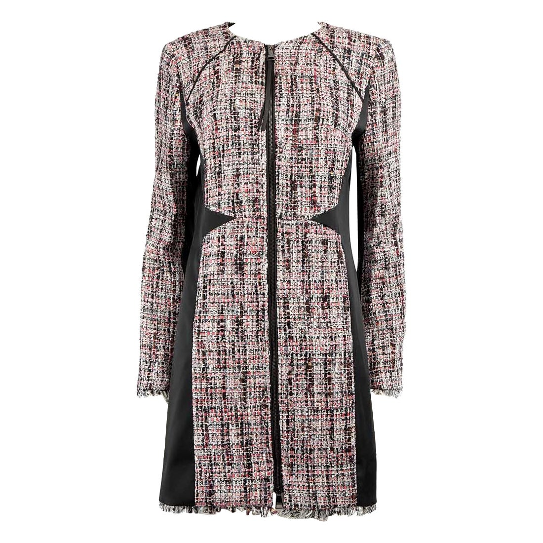 Karl Lagerfeld Tweed Bouclé Panelled Coat Size M