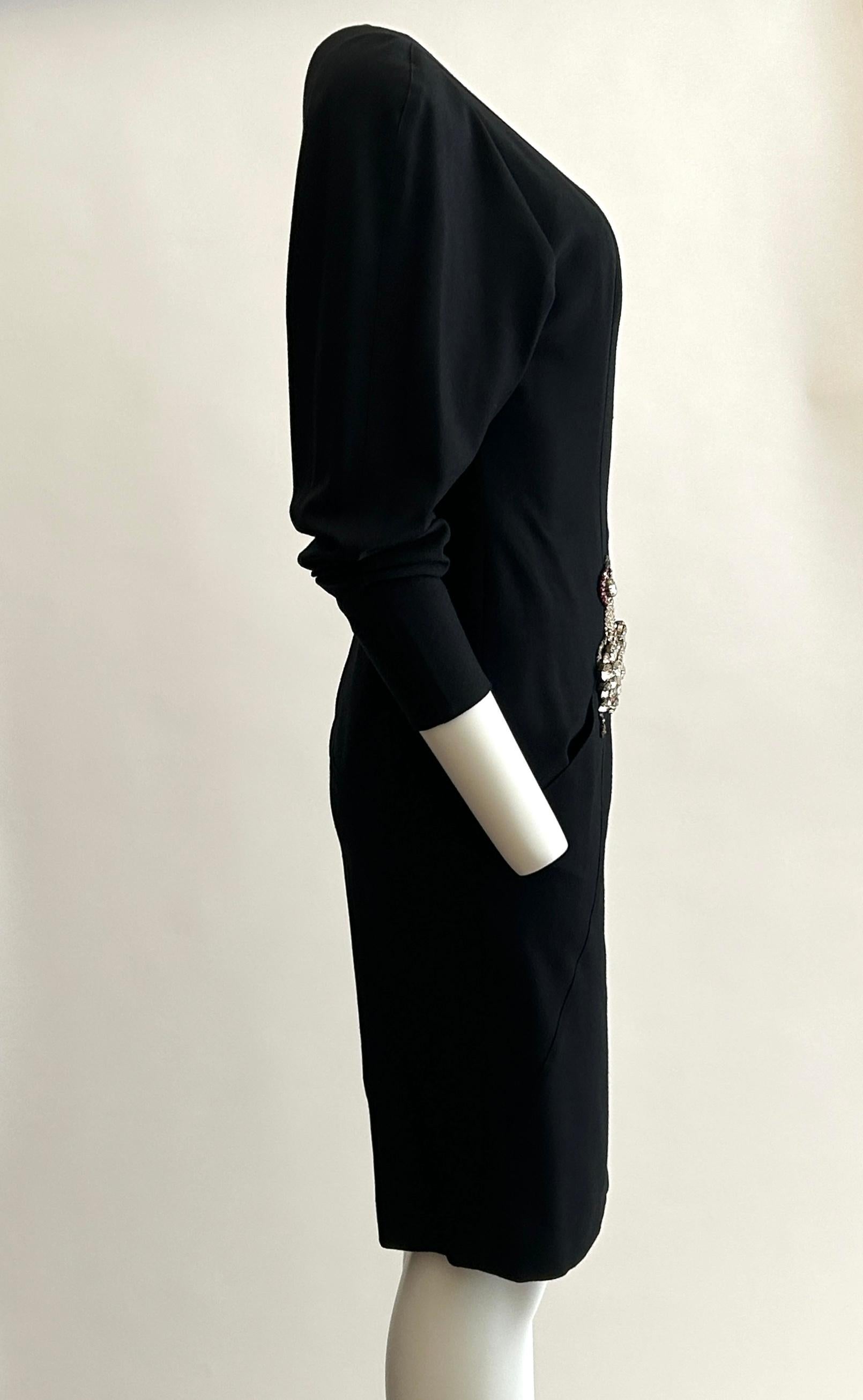 Karl Lagerfeld Vintage 1980s Ballerina Dancer Embellished Black Dress  In Good Condition For Sale In San Francisco, CA